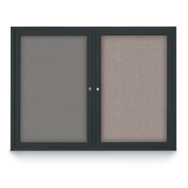 United Visual Products Corkboard, Black/Bronze, 72" X36" UV406-BRONZE-BLACK - main